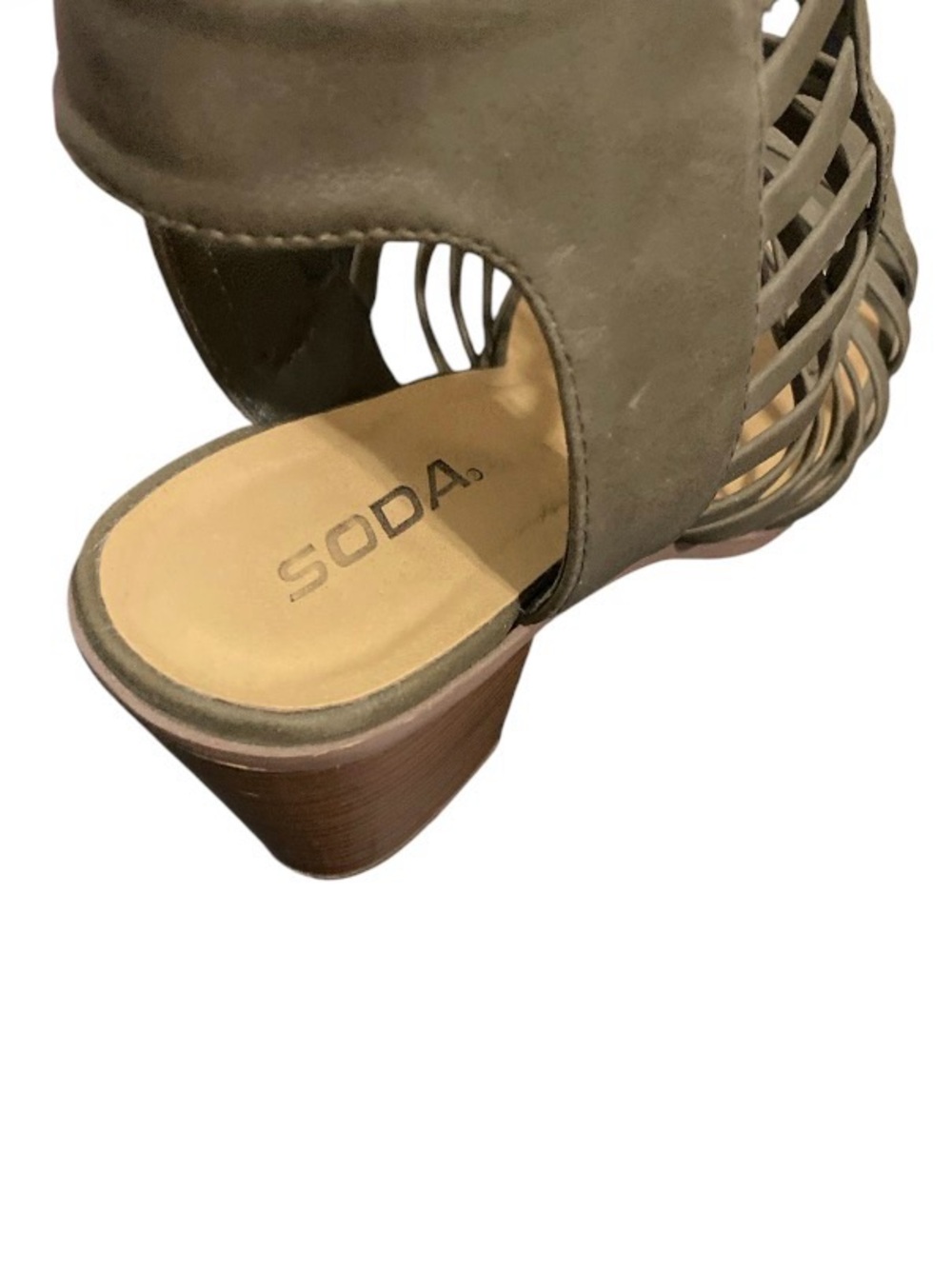Corkys Olive Strappy Block Heel Sandals - Picture 8 of 8